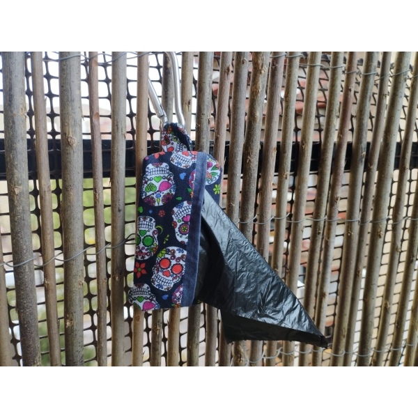 dispensador de bolsas calavera flores