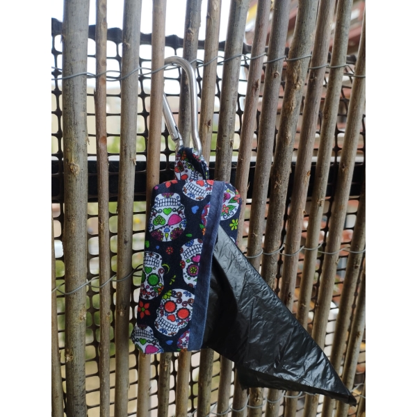 dispensador de bolsas calavera flores