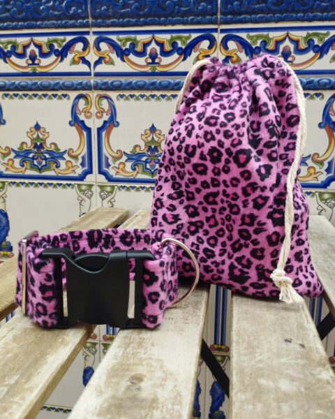 bolsa de premios leopardo rosa